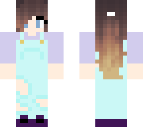 ombre hair colored overalls