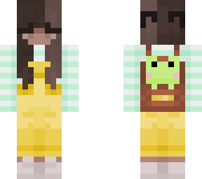 overalls with frog in a back pack