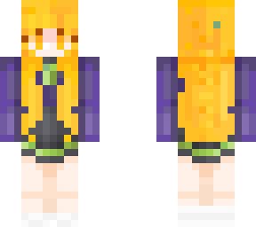 yellow girl with blue coat