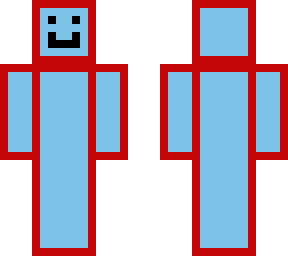 blue smile face with red outlines