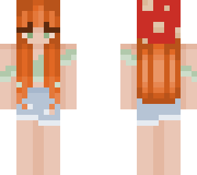 ginger girl with mushroom cap