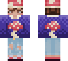 pastel mushroom hat and jumper