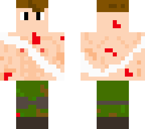 shirtless injured solider