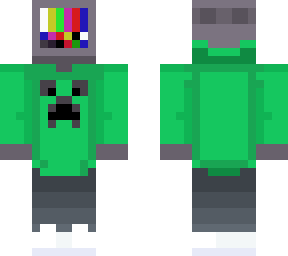 (creeper hoodie) no signal tv head