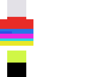 a minecraft skin but rainbow