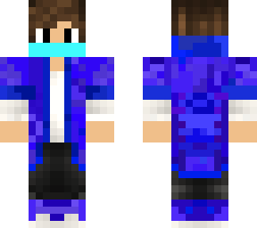 blue hoodie boy with cyan mask