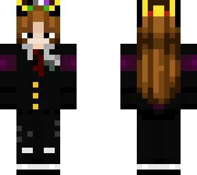 brunette in a suit with a crown