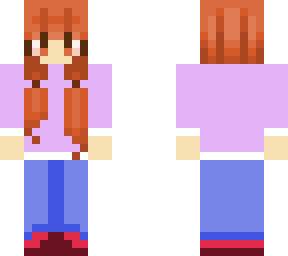 first skin ever: cute girl in purple sweater