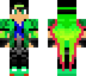green winged man with headphones