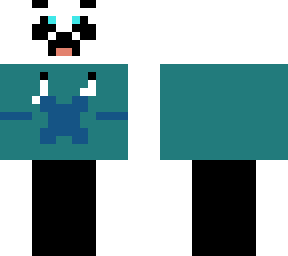 panda with a blue hoodie