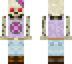 skeleton with purple flower but the eyes are lower