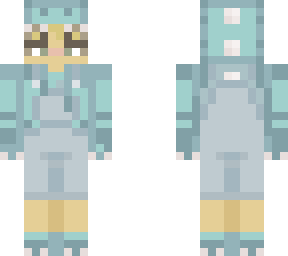 blue dinosaur boy wif overalls