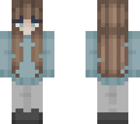casual jumper girl (blue jumper)
