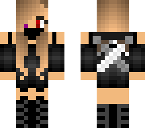 ninja girl with deadly pink eyes