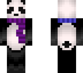 panda with purple scrf