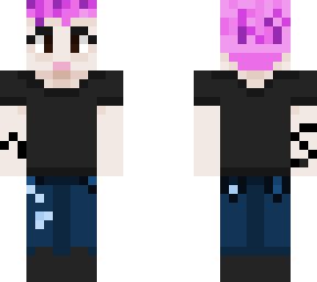 pink hair black shirt and tattoos