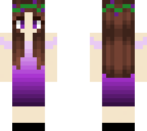 purple eyed ombre dress girl with flower crown