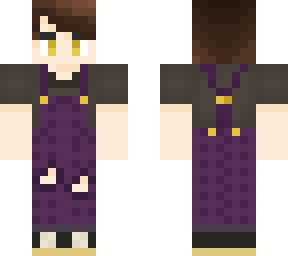 purple overalls