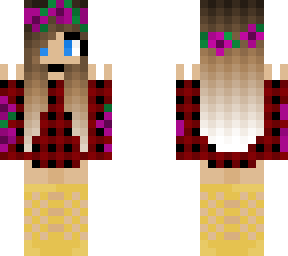 red flannel floral girl
