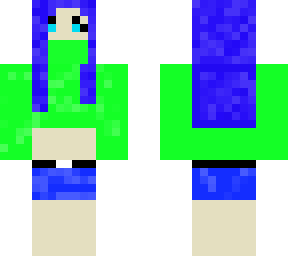 blue hair girl with mask