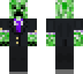creeper in a suit without a crown with sleeves rolled up an in purple