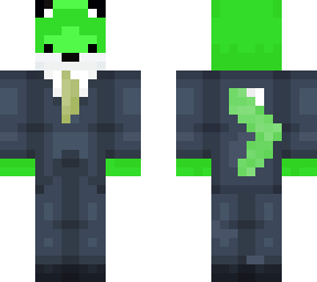green fox in a suit