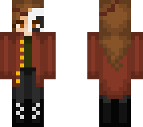 half masked coat girl