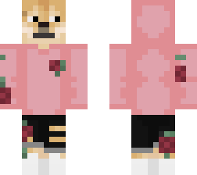 shiba x  pink hoodie