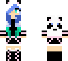blue and pink panda
