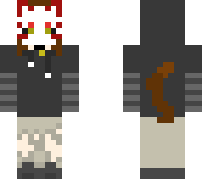 cat person with kitsune mask
