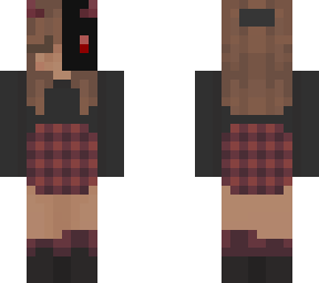 demon girl with half mask