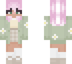 flower girl w pink hair