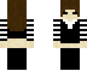 gothic brown short hair girl w/ stripped croptop