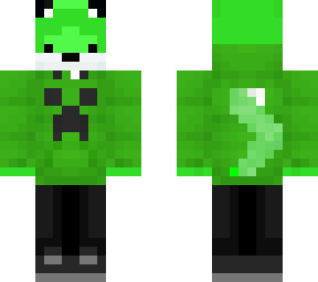 green fox boi in a creeper hoodie