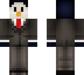 penguin in a suit with a red tie