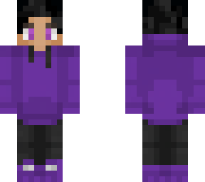 purpled skin with black hair