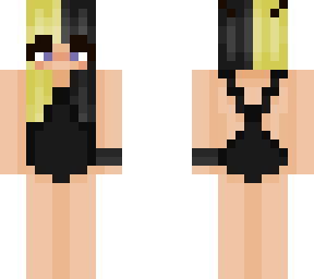 split dyed girl in swimsuit