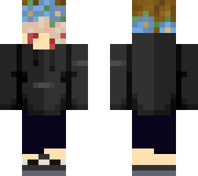 blind me (black hoodie and blue flower crown)