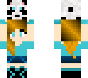 girl carrying baby panda. (edit)