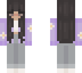 matching girl skin - flower cardigan purple
