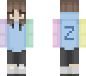 skzoha (me) with a multi-coloured hoodie)