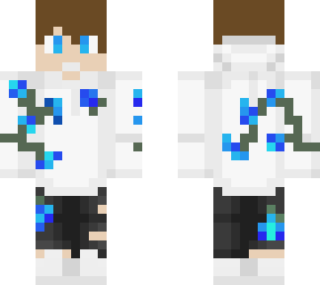 teen boy with bue flower hoodie