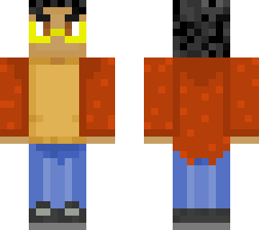 teen with red coat and glasses