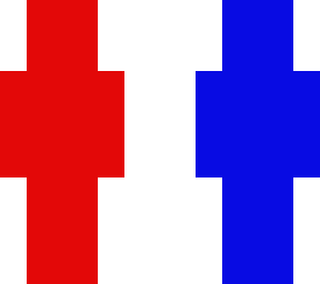 blue red