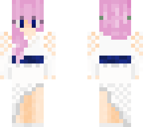 girl with pink  hair wedding dress