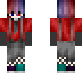 half n' half blue red girl