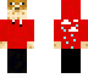pufferfish with a red raindrop hoodie