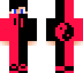 yin yang boy - red and black