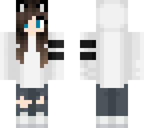 brown hair girl with cat ears