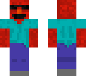 cursed elmo steve with shades